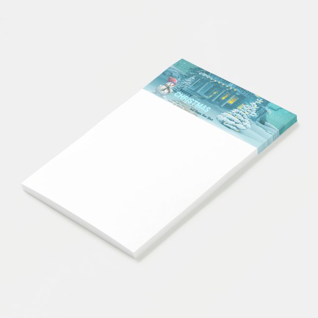 Bloco De Notas Feliz Natal e Felizes anos novos de Posta (Inclinado)