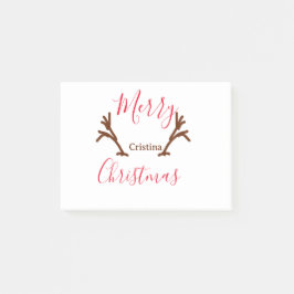 Bloco De Notas Feliz Natal, marrom-rena-chifre, feriado