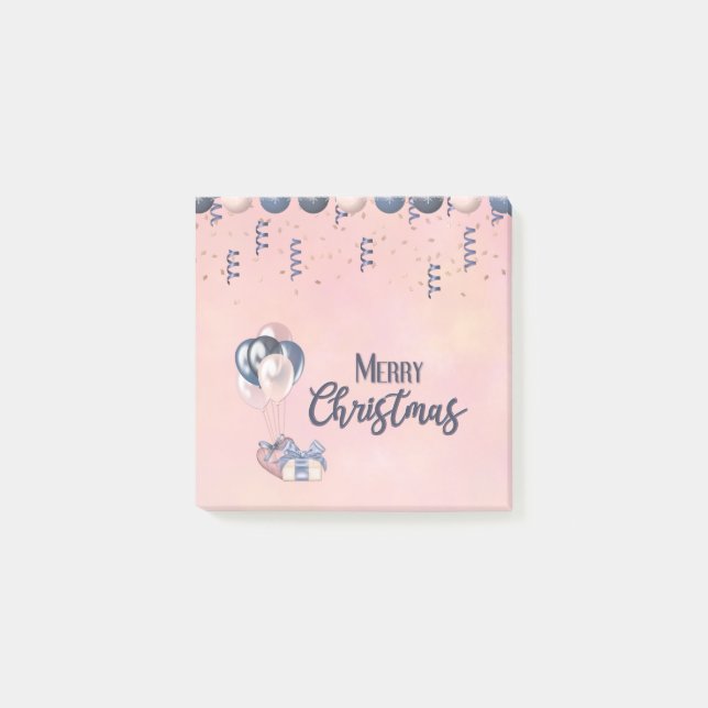 Bloco De Notas Feliz Natal Mensagens de Balança, Presentes e Balõ (Frente)