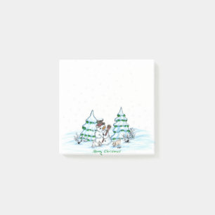 Bloco De Notas Feliz Natal! Neve com Cat e Puppy