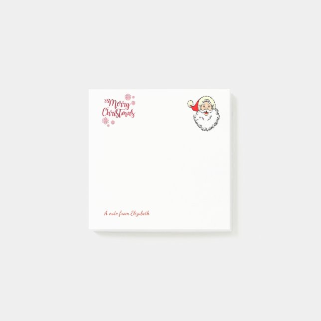 Bloco De Notas Feliz Natal,Papai Noel Personalizado (Frente)