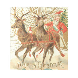 Bloco De Notas Feliz Natal (Papais noeis e sua Reindeer)