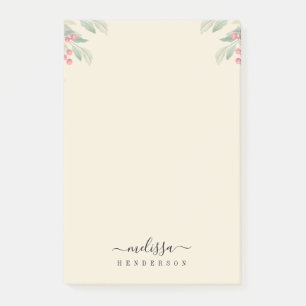 Bloco De Notas Feliz Natal Red Berries Feriado Botânico