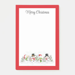 Bloco De Notas Feliz Natal Snowmen Notas de Posto