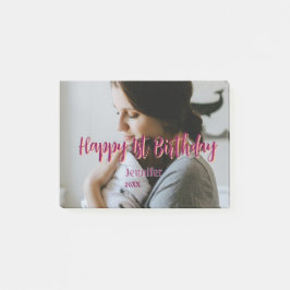 Bloco De Notas Feliz primeiro aniversario, bebê mãe vermelha, lar