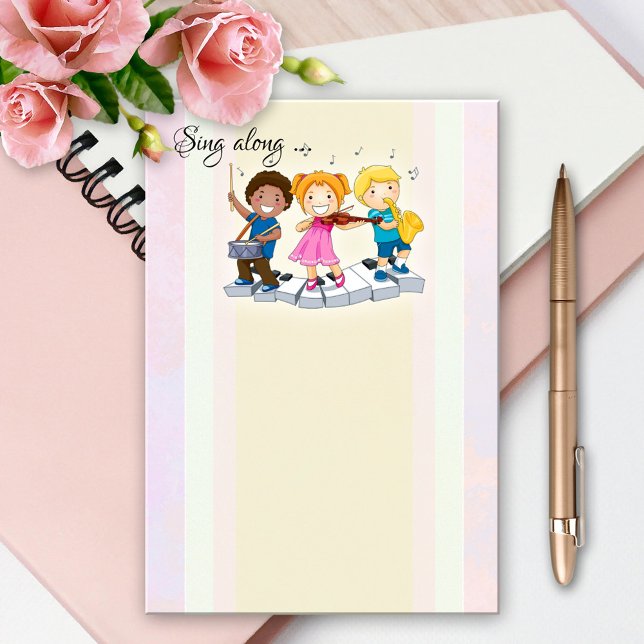 Bloco De Notas Feliz Professor de Música Posta Notas (Criador carregado)