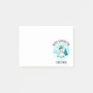 Bloco De Notas Feliz Quarantine Christmas Unicorn