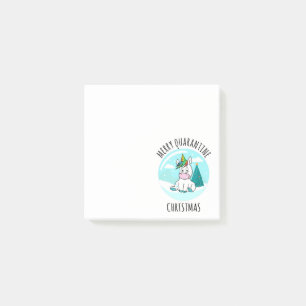 Bloco De Notas Feliz Quarantine Christmas Unicorn