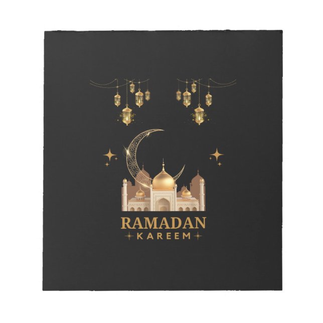 Bloco De Notas Feliz Ramadan Kareem - Saudações Eid Mubarak (Frente)