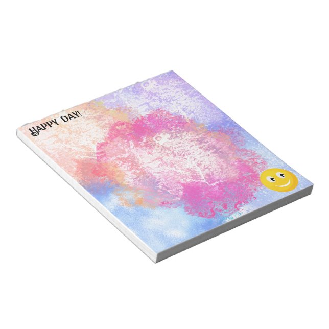 Bloco De Notas Feliz rosto sorridente (Inclinado)