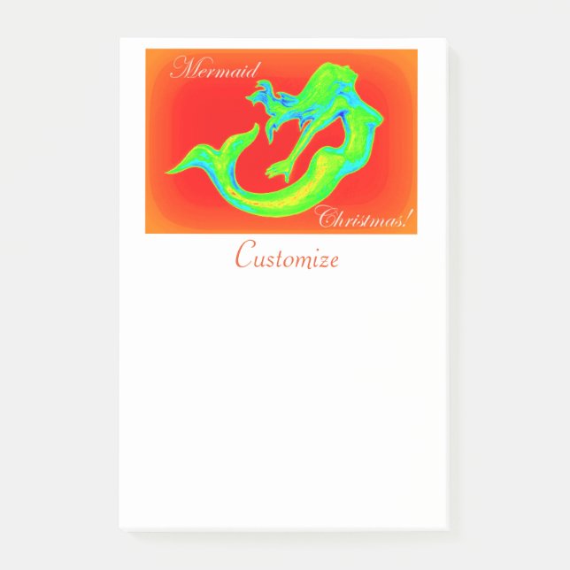 Bloco De Notas Feliz Sereia Natal (Frente)