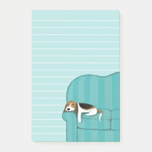 Bloco De Notas Feliz sofá, Beagle Cão Cachorro