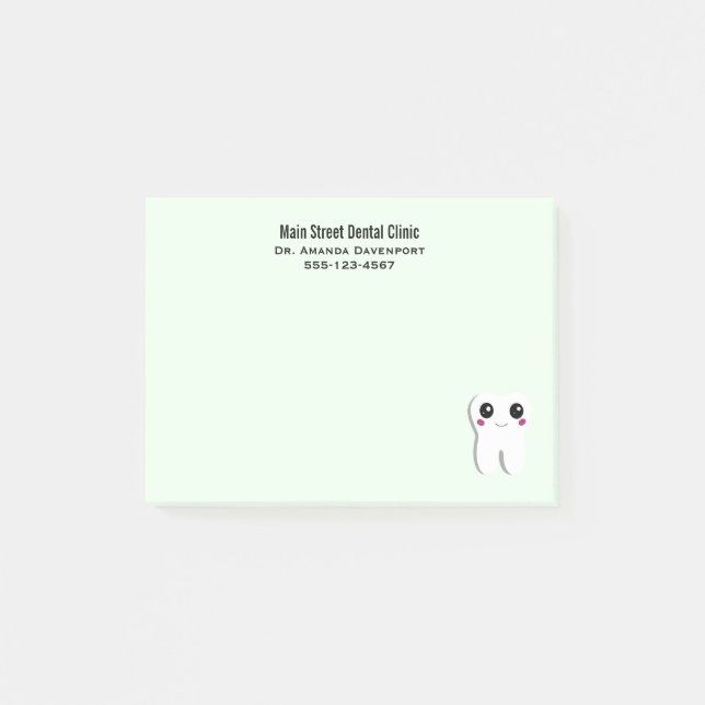 Bloco De Notas Feliz Sorriso de Dente Dental (Frente)