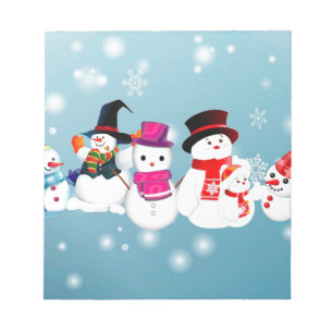 Bloco De Notas Felizes Feriados Snowmen