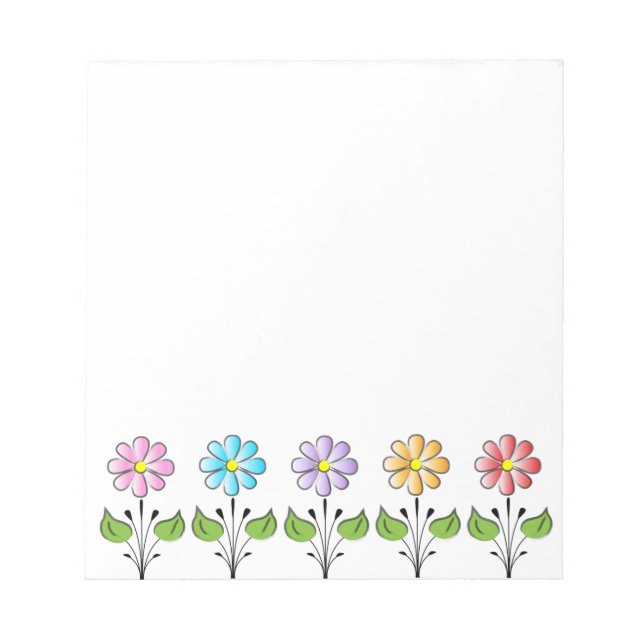Bloco De Notas Felizes Flores Multicores (Frente)