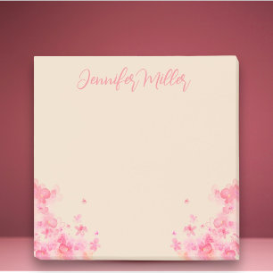 Bloco De Notas Feminina nomeada aquarela Sakura flores japonesas