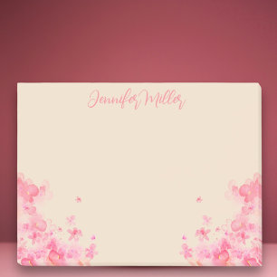 Bloco De Notas Feminina nomeada aquarela Sakura flores japonesas