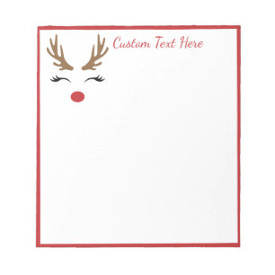 Bloco De Notas Feriado de Natal bonito Rudolf Reindeer Red Nose