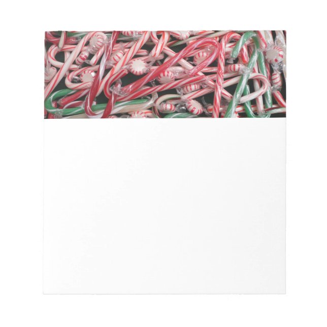 Bloco De Notas Feriado de Natal Candy Canes and Peppermints (Frente)