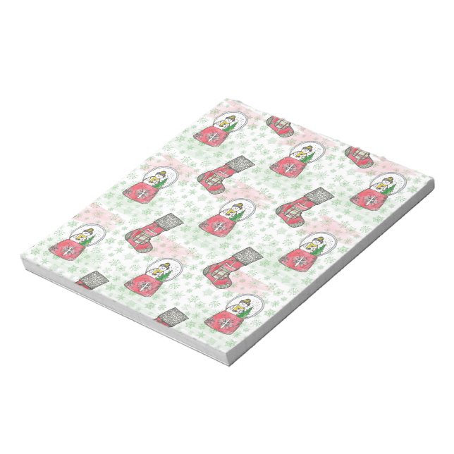 Bloco De Notas Feriado de Natal do Watercolor Snowman (Invertido)