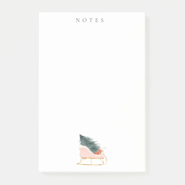 Bloco De Notas Feriado de Natal Rosa Pastel (Frente)