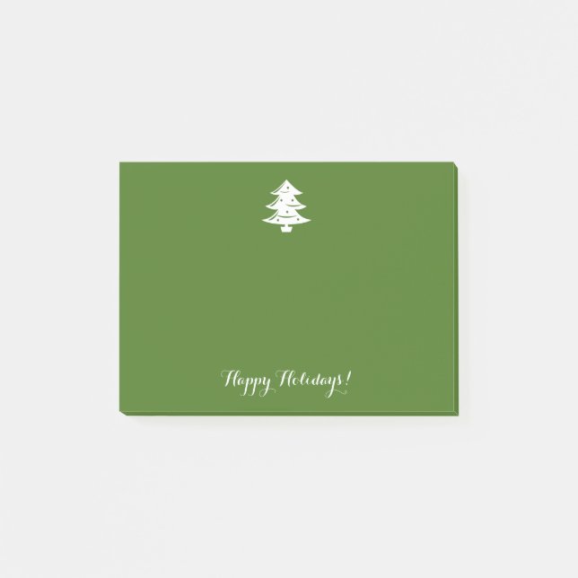 Bloco De Notas Feriado personalizado da árvore de Natal verde da  (Frente)