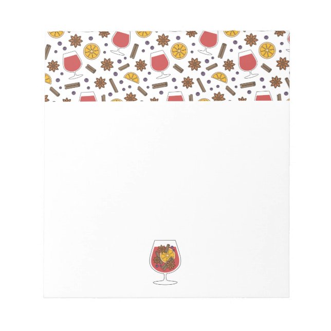 Bloco De Notas Feriados natalinos, vinhos tintos, especiarias (Frente)