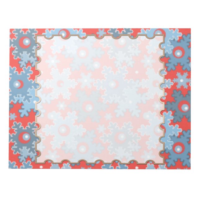 Bloco De Notas Férias de neve festivas de inverno brilhantes (Frente)