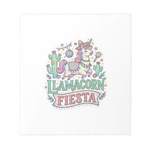 Bloco De Notas Festa do Llamacorn Unicórnio Vetor Premium Arte PO