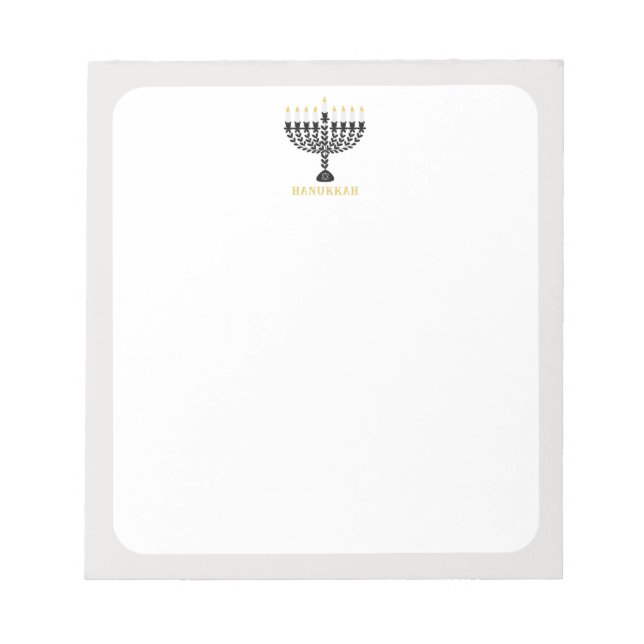 Bloco De Notas Festival Simples de Luzes Menorah Hanukkah (Frente)