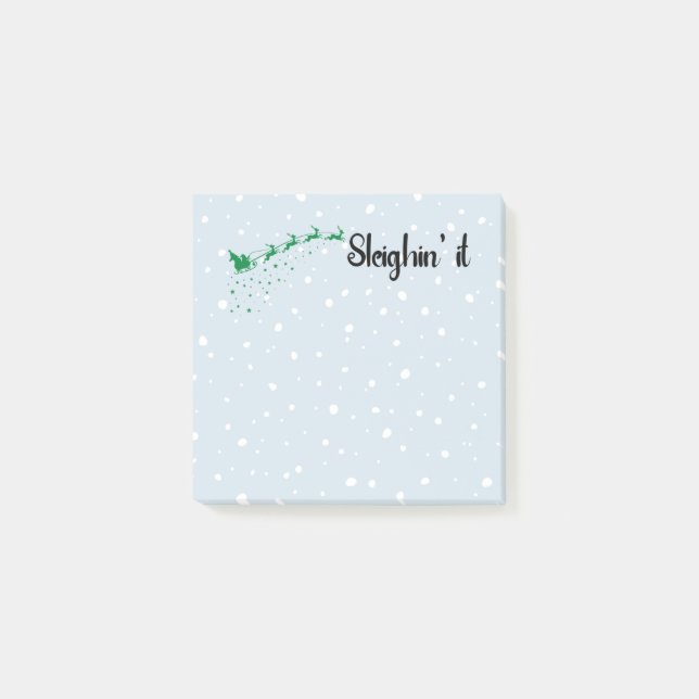 Bloco De Notas Festive Christmas Post It Notes | Sleighin It (Frente)