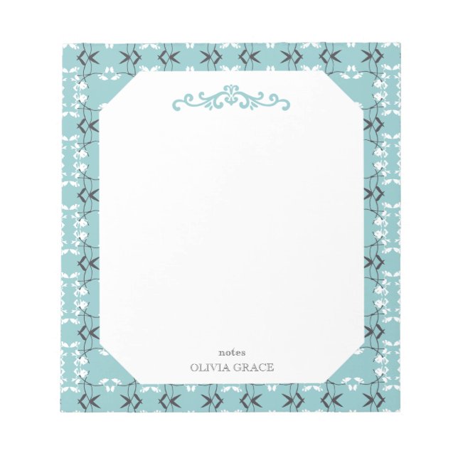 Bloco De Notas Festive Royal Botanical Robin's Egg Blue (Frente)