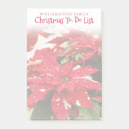 Bloco De Notas Festivo Vermelho Branco Floral Natal Poinsettias