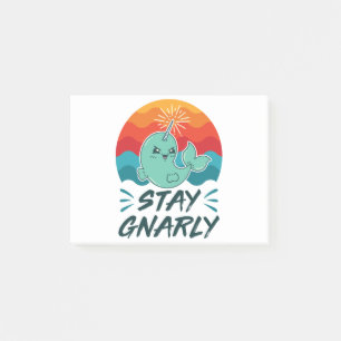 Bloco De Notas Fica Gnarly Cute Narwhals Lover