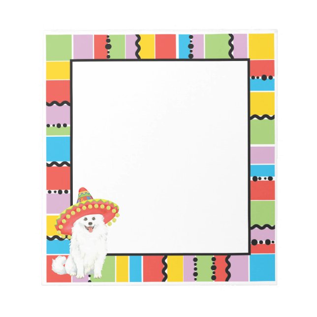 Bloco De Notas Fiesta American Eskimo Dog (Frente)