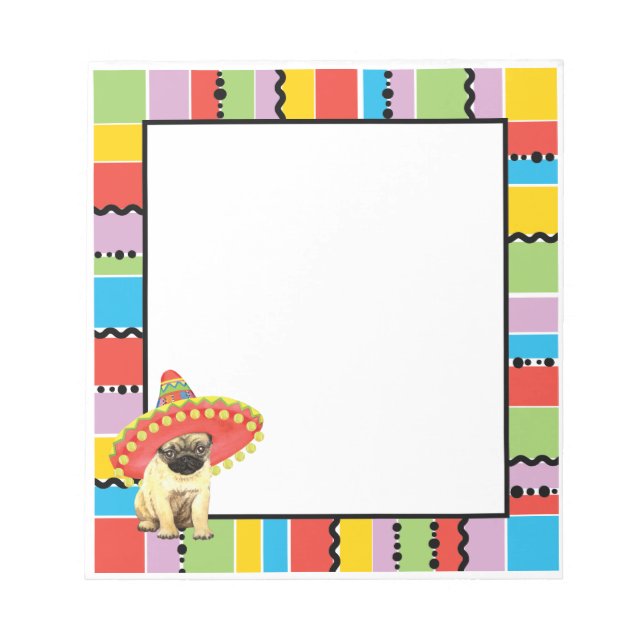 Bloco De Notas Fiesta Pug (Frente)