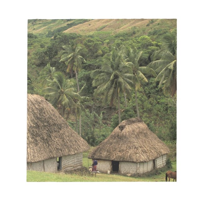 Bloco De Notas Fiji, Viti Levu, Navala, casas tradicionais Bure (Frente)