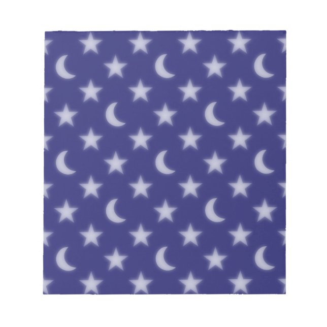 Bloco De Notas Fila azul e padrão das estrelas (Frente)