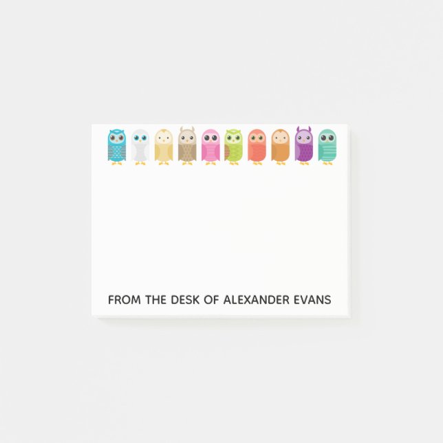 Bloco De Notas Fileira das corujas (Frente)