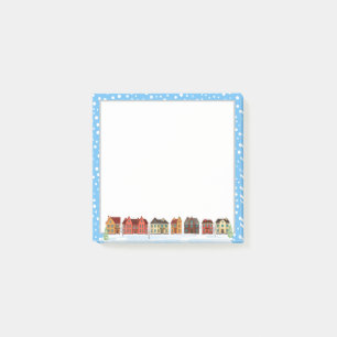 Bloco De Notas Fileira De Casas De Inverno