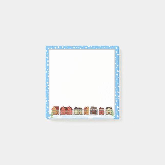 Bloco De Notas Fileira De Casas De Inverno (Frente)