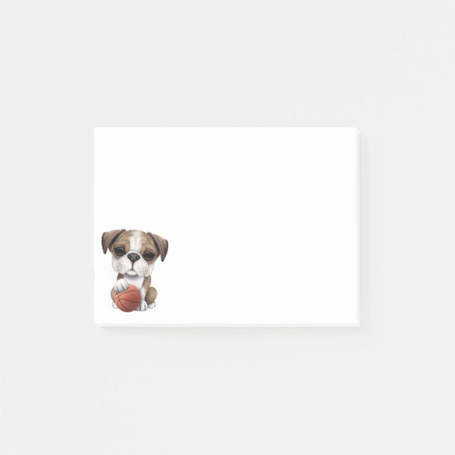 Bloco De Notas Filhote de cachorro britânico do buldogue que joga (Frente)