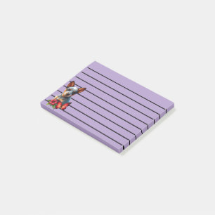 Bloco De Notas Filhote de Heeler Fofo com Borboleta e Flor