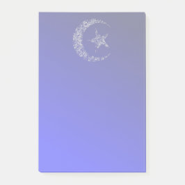 Bloco De Notas Filigree Crescent Moon e Star em azul