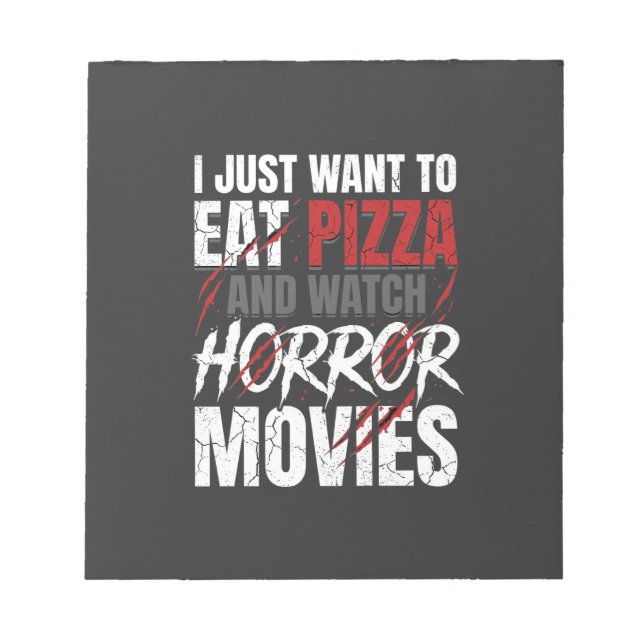 Bloco De Notas Filmes de Terror de Pizza Design de Halloween_1 (Frente)