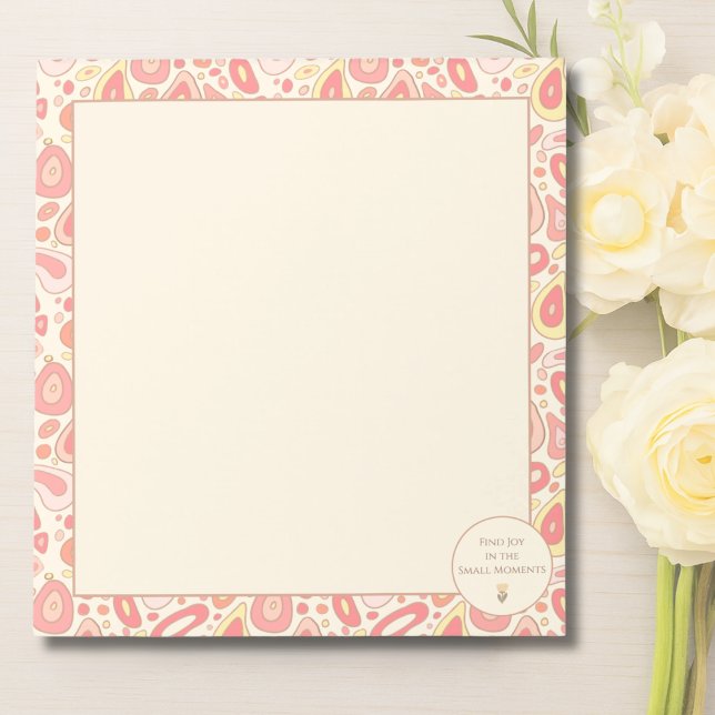 Bloco De Notas Find Joy in the Small Moments Notepad (Find Joy in the Small Moments Notepad | Abstract Pastel Stationery)