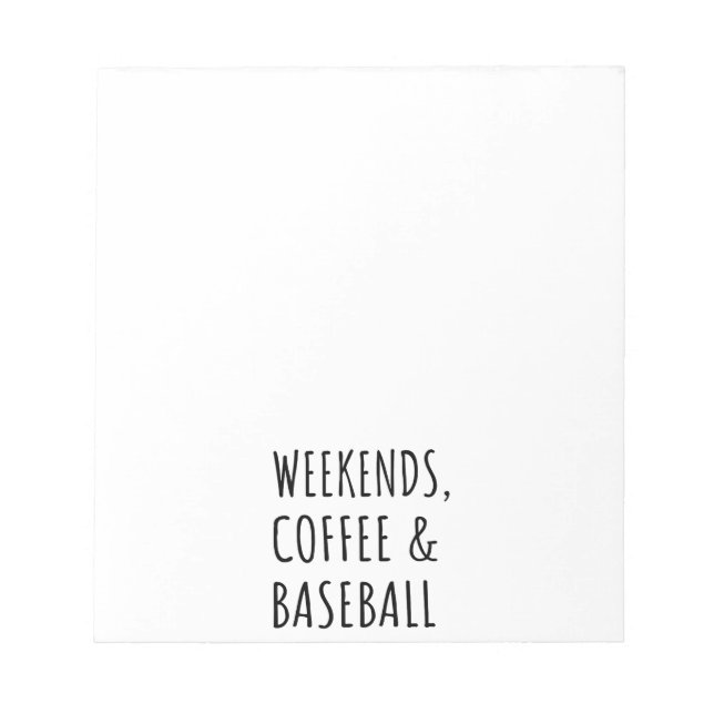 Bloco De Notas Fins De Semana, Café E Baseball I (Frente)