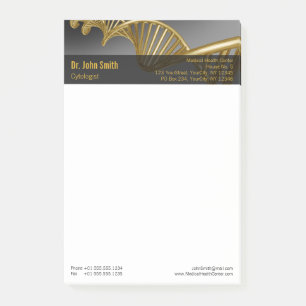 Bloco De Notas Fio de DNA Profissional Médico Ouro Luxo