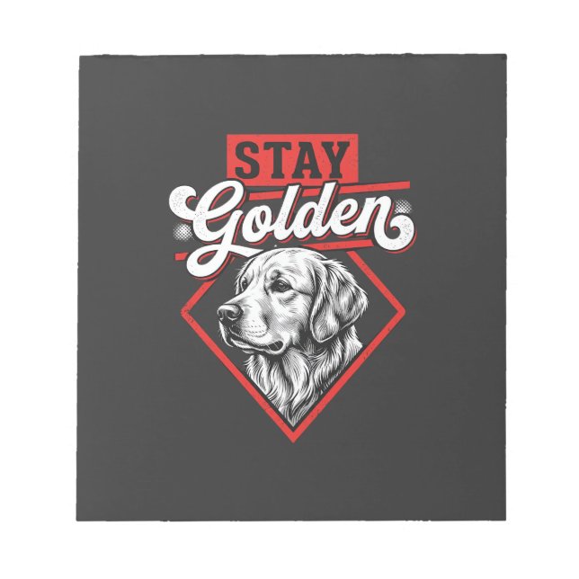 Bloco De Notas Fique Dourado Cão Retriever Dourado (Frente)