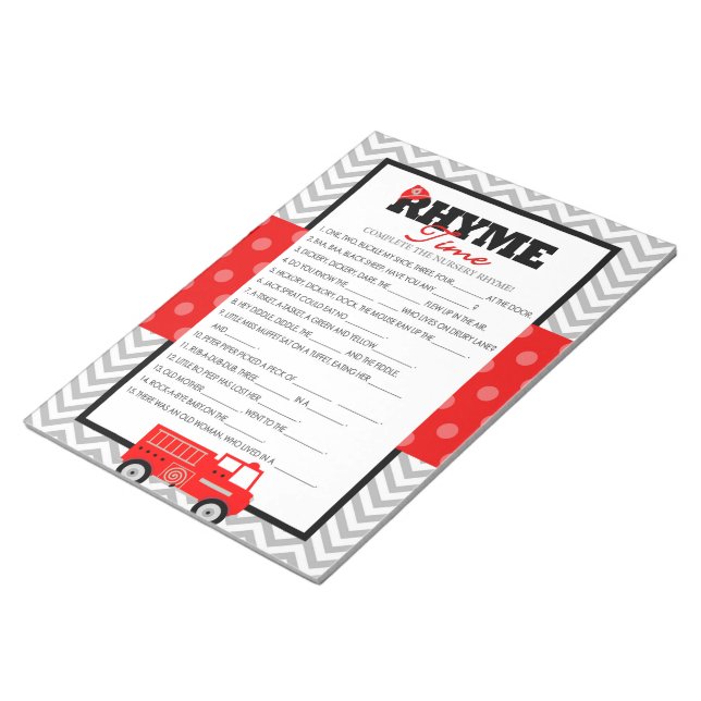 Bloco De Notas Firecaminhão Nursery Rhyme - Pacote de Jogo de Chá (Inclinado)